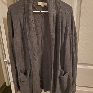 DONATED - Loft gray textured open cardigan